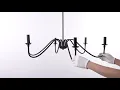Modern Farmhouse Black Metal Candle Chandelier