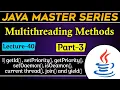 Multithreading Methods in Java Part-3 setPriority getPriority setDaemon getId TPT