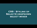 CSS Styling of Select2 dropdown select boxes