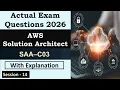AWS Certified Solutions Architect Associate SAA-C03 Session 14 Real Exam Questions Explained