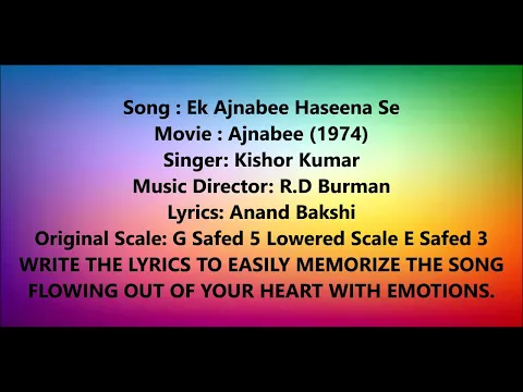 Download MP3 Ek Ajnabee Hasina Se Karaoke Lowered E Scale Safed 3 Patti