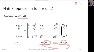 CS596 Machine Learning Linear regression - Matrix representation and normal equation in matrix form