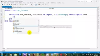 How to set the Tooltip on controls in VB NET 2012