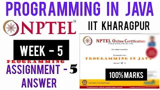 Programming in java Week - 5 nptel Programming Assignments