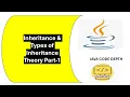 Inheritance and Types of Inheritance - Theory Part-1