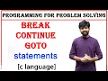 break continue and goto statements in c c language loop control statements in c pps