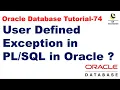 User Defined Exception in in Oracle Oracle Database Tutorial Database interview question