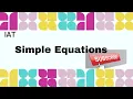 Solving Simple Equations Simple Equations - Jss2