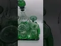 Vintage 80 s Avon Emerald Green Wine Decanter Set