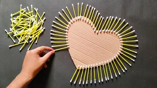 Unique Heart Wall Hanging Craft Idea  | Best Out Of Waste Earbuds | Home Decoration Ideas 