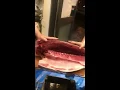 Mari YANAGAWA  Maguro cutting exhibition