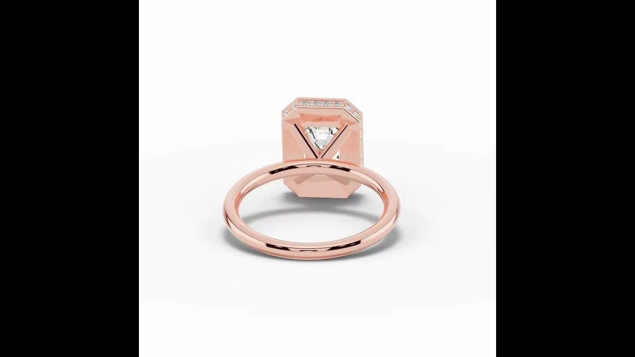 Emerald Cut Nova Halo Engagement Ring