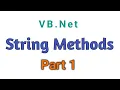 String methods in vb net Part 1 in hindi