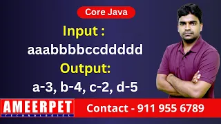 Java Strings Print Frequency of Each character in given string Coding By Srinivas