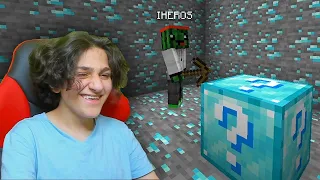 بلوكات الحظ الدايموند الغريبة في ماين كرافت MINECRAFT 