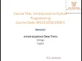 Lecture21 Module2 Sequence data types Tuples Strings