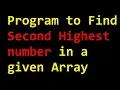 Program to find Second Highest number in a Array Java Classmate