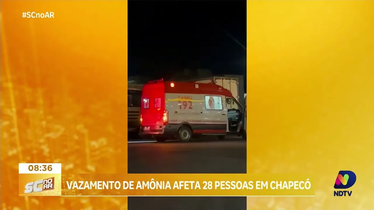 Vazamento de amônia afeta 28 pessoas em Chapecó