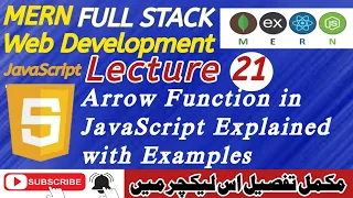 Lecture 21 Arrow Function in JavaScript Explained with Examples Beginner-Friendly Tutorial