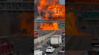 Clifton NJ - Route 3 Eastbound TT Accident with multiple explosions
