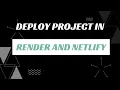 Host Frontend on Netlify Backend on Render Free and step by step Full Stack Deployment Tutorial