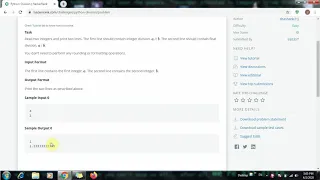 Division in Python Python 3 HackerRank