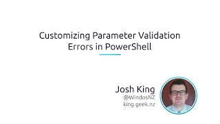 Customizing Parameter Validation Errors In PowerShell