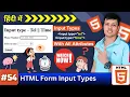 Ep 54 HTML Input Type tel and time Explained with Examples
