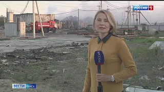 В Омске почти 10 часов не могли потушить крупный пожар