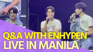 enhypen answers trivial questions during their fan meeting in manila