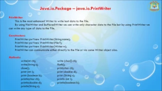 Lesson - 6 java io Package Printwriter Class in Java Programming Language