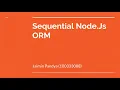 NodeJs Sequelize ORM