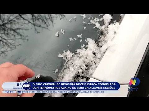 O frio chegou: SC registra neve e chuva congelada com termômetros abaixo de zero