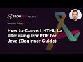 How to Convert HTML to PDF using IronPDF for Java Beginner Guide