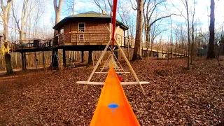 Hot Wheels Treehouse Mega Track with Zipline Bridge and Magnet Lift Boosted