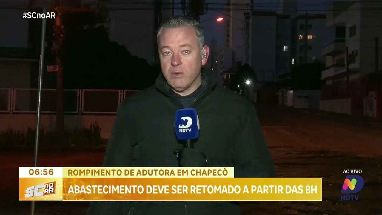 Rompimento de adutora em Chapecó: abastecimento deve ser retomado a partir das 8h