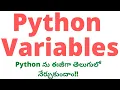 Python Variables in Telugu Python Variables Python in Telugu Python Variables