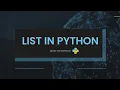 Python Lists Indexing Tutorial Lesson 7 for Beginners