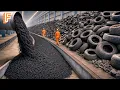 Lagu How Rubberized Asphalt Is Made From Millions Of Old Tires Inside Massive Recycling Factory