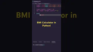 Create SIMPLE BMI Calculator in Python