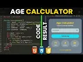 Build an Age Calculator in HTML CSS JavaScript Step-by-Step