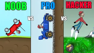 hill climb racing 1 noob vs pro vs hacker