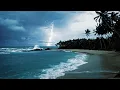 Download Lagu Rain, Thunder \u0026 Ocean Sounds | White Noise for Sleep or Studying | 10 Hours
