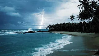 Rain Thunder Ocean Sounds White Noise for Sleep or Studying 10 Hours