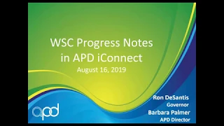 Statewide APD iConnect Training - WSC Progress Notes
