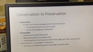 EVR 1001 Chapter 3 Conservation VS Preservation