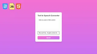 Build a Text-to-Voice Converter with HTML CSS JavaScript - Simple Tutorial