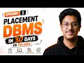 Episode 01 Introduction to DBMS Placement DBMS in 30 days Course in Telugu Placements in Telugu