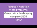 Function Notation - WORD PROBLEMS
