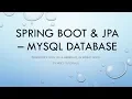Java Spring - Hibernate JPA and MySQL Persistence